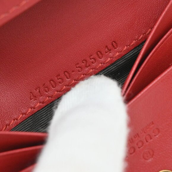 GUCCI Logo Cherry GG Pattern Compact Wallet Supreme Leather Brown 65EF797 - Picture 11 of 16